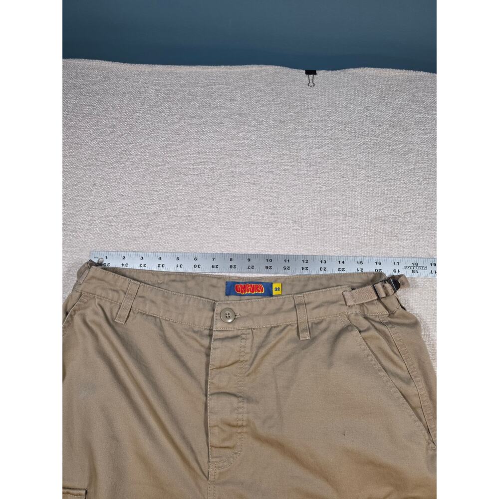 Empyre Cargo Pants Mens 32 Khaki Tan Loose Fit Drawstring Hem Skater Gorpcore - Picture 6 of 7